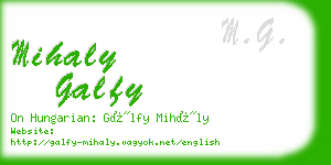 mihaly galfy business card